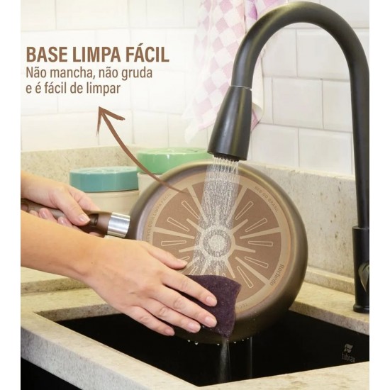 Frigideira 20cm 900ml Rochedo Expert Chocolate
